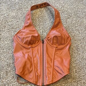 Urban Outfitters Terracotta Lace-Up Top